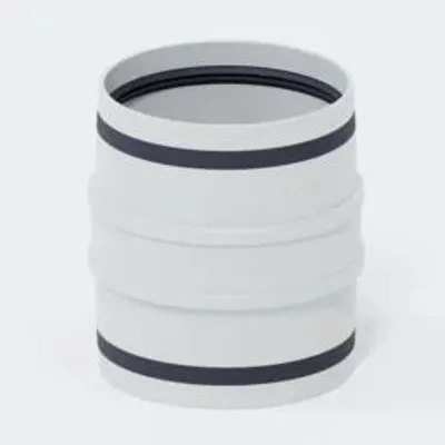 Produktbild von POLOPLAST Doppelmuffe, DN110, POLO-KAL 3S, PP-MD, Ø110mm, weiß, 1 Stk.