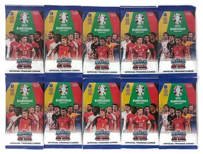 Image de Uefa Euro 2024 Topps Match Attax 10 Packets, 80 Football Cards