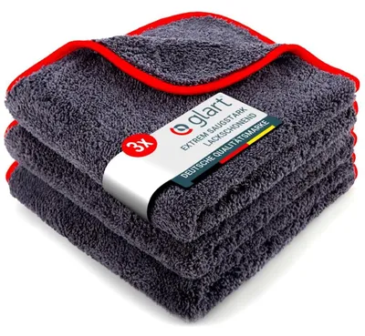 Produktbild von Glart 443TP Mikrofasertücher 3er Set, 40x40 cm, 600 GSM, Auto-Poliertücher