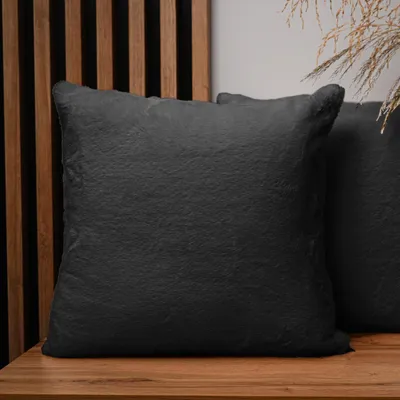 Produktbild von MG Design 2er Set Kissenbezüge 50 x 50 cm in Anthrazit - mit Reißverschluss, langfloriges Kunstfell, extra weich & Cosy, pflegeleicht