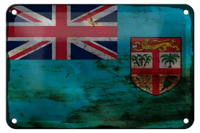 Produktbild von Blechschild Flagge Fidschi 18x12cm Flag of Fiji Rost Dekoration
