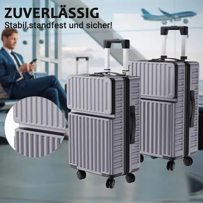 Produktbild von ProximaX Hochwertiger ABS-Koffer mit TSA-Schloss, 360°-Doppelrollen und Teleskopgriff, 20" & 24" – Modernes Design für Reisen