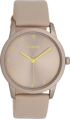 Produktbild von Oozoo Damen Lederarmband Uhr Timepieces grau Analog Quarzuhr UOC11076