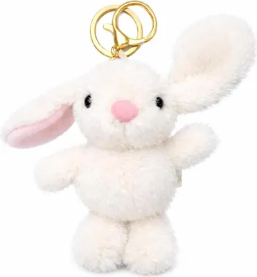 Produktbild von Plüsch Hase Schlüsselanhänger 13 cm – Weicher Mini Kuschelhase mit Metallring – Taschenanhänger & Rucksack-Accessoire – Geschenkidee für Kinder & Erwachsene