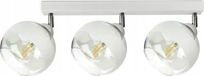Produktbild von LUXOLAR Led Deckenleuchte 3 flammig - Deckenlampe Schwenkbar Weiß E27 60W - Hängelampe für Wohnzimmer, Küchen - Weiß Glas Kugeln