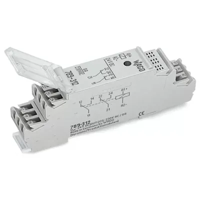 Produktbild von WAGO Relaismodul;Eingangsnennspannung DC 24 V;2 Wechsler;grau 789-312