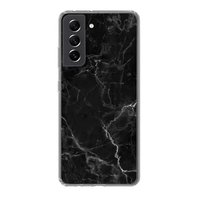 Produktbild von MuchoWow® Handyhülle Schutzhülle Hülle für Samsung Galaxy S21 FE Marmor - Schwarz - Weiß - Textur - Marmoroptik Silikon Softcase Handy Hülle - Mobiltelefonhülle