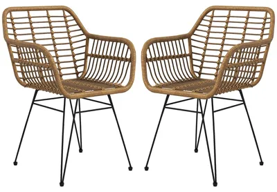 Produktbild von Esszimmerstuhl - Küchenstuhl - Bistrostuhl - Rattan-Stuhl - Boho-Stuhl - Aus PE-Rattan