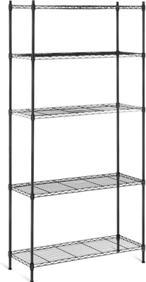Zdjęcie produktu dla Regał magazynowy druciany ażurowy kolor czarny 180x90x35cm do 150kg