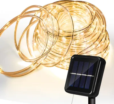 Immagine prodotto di Jopassy luce solare a corda LED luce a corda per esterni luci fiabesche bianco caldo 20M