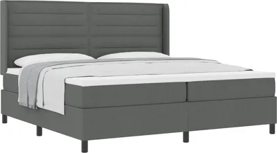 Produktbild von Boxspringbett mit Matratze Dunkelgrau 200 x 200 cm Stoff