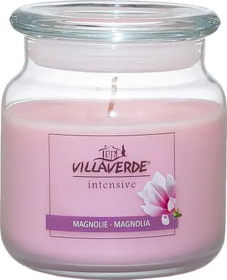 Produktbild von Villa Verde Duftkerze im Glas m. Deckel Magnolie, Höhe: 10 cm, Ø 10 cm