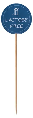 Produktbild von 100x Kennzeichnungspicker Deko-Picker "Laktosefrei" 12 cm blau