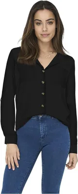 Produktbild von Only Yasmin Langarmhemd Schwarz S Frau Schwarz S