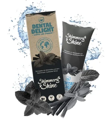 Immagine prodotto di Dentifricio - Shimmery Shine carbone attivo e menta mistica 75ml