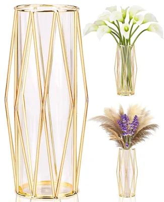 Immagine prodotto di Solidchoice - Vasi dorati con struttura in metallo - Decorazioni per pampas