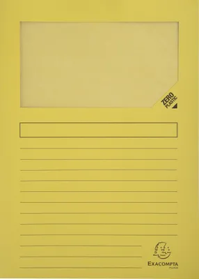 Produktbild von Exacompta 16x Pack 25 Fenstermappen, A4, 160g, plastikfrei - Gelb - 50259E