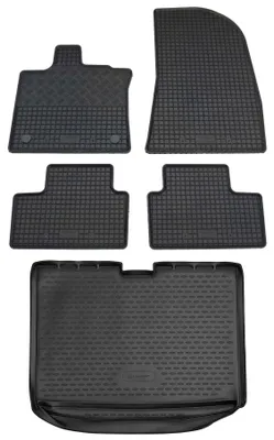 Gummi Kofferraumwanne + Fußmatten Set für Renault Captur 2, Bj. 2019-, schwarz