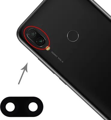 Immagine prodotto di Protettore della lente posteriore per Xiaomi Redmi 7 fotocamera posteriore sostituzione copertura nero