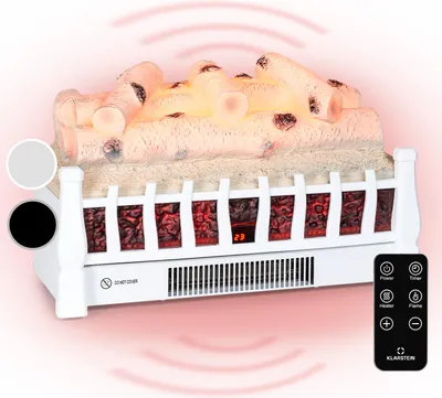 Image de Klarstein Cheminée Electrique d'Intérieur, Chauffage Electrique de 1800W, Fausse Cheminée Decorative avec Effet Flamme en LED, Télécommande Inclus, Programmable, Minuterie, Thermostat Réglable