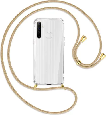 Produktbild von Handykette Backcover-Schutzhülle mit Band (Metall goldfarben) für Realme 6i - caramel