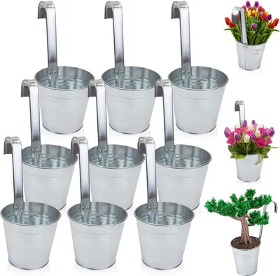 Produktbild von 9 x Hängetopf Blumentopf Hängetöpfe Garten Balkon Blumen Topf Kräutertopf Zink