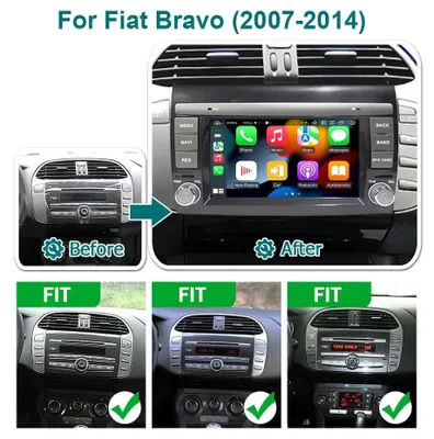 Zdjęcie produktu dla Radio samochodowe multimedialne – Bezprzewodowe CarPlay – Android Auto – Radio 2-DIN z ekranem dotykowym – Wyświetlacz 7 cali – System Android 14