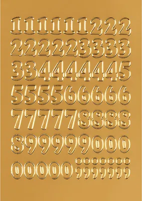 Produktbild von HERMA Zahlen Sticker 0-9 Folie gold Zahlen geprägt 1 Blatt à 73 Sticker
