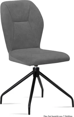 Produktbild von Esszimmerstuhl drehbar (2er-Set) Dorene 51x92x60 Schwarz/Grau