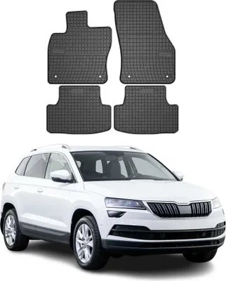 Produktbild von OMAC Gummi Fußmatten für Skoda Karoq 2017-2025 Automatten Gummi TPE Schwarz 4tlg