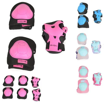 Produktbild von Byox Schutzausrüstung H110 Protektoren Ellenbogen- Handgelenk- und Knieschützer pink