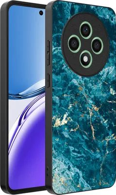 Image de Smartphonica Phone Case Suitable for Oppo Reno 12F with marble print - TPU back cover case blue marble design - Blue