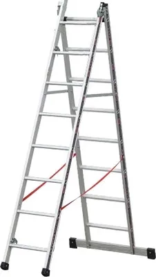 Produktbild von Euro-Profi Mehrzweckleiter 2-tlg. Mod. S306 - Sprossenanzahl: 2 x 8, max. Arbeitshöhe: 5,30 m
