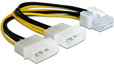 Produktbild von Delock - Netzteil - 4-Pin interner Netzanschluss (12 V) (M) zu 8-poliger PCIe Power (W) - 30 cm