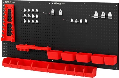 Produktbild von Werkzeugwand Set 2 x 550x455mm – Lochwand mit 32 Werkzeughaltern Lagersystem Wandregal Werkstatt