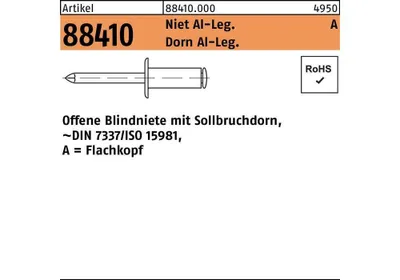 Produktbild von Reyher  Offene Blindniete Alu/Alu FLAKO 3,2x6,1 (500 Stück)