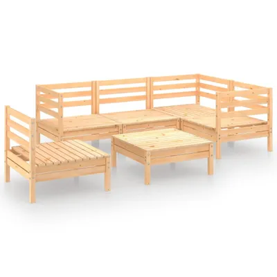 Produktbild von 6-tlg. Garten-Lounge-Set Kiefer Massivholz