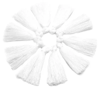 Produktbild von Vintageparts Baumwollquasten weiß 3 cm 10 Stück DIY Bohemian