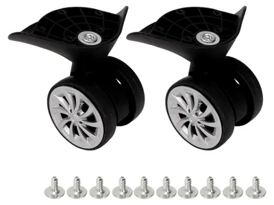 Produktbild von 1 Paar Gepäckräder aus Nylon - Schwarze Ersatzräder für Trolleys