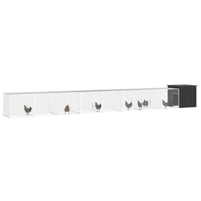 Zdjęcie produktu dla vidaXL Klatka dla kurczaka antracyt 900x91x100 cm Stal ocynkowana