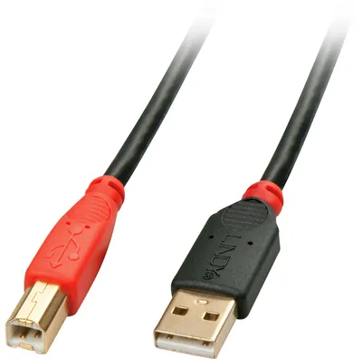 Obrázok produktu pre Lindy 42761 USB kábel USB 2.0 10 m USB A USB B Schwarz, Rot