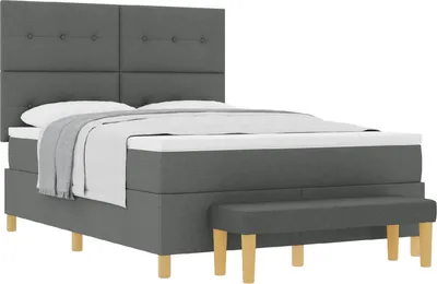 Obrázok produktu pre Posteľ s pružinovým rámom Tmavo šedá 190 x 140 cm látka
