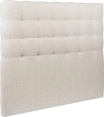 Produktbild von Kopfteil gepolstert - Gesteppt – hellbeiger Bouclé-Stoff - 150 cm