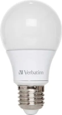 A close-up studio shot of a white LED light bulb with a silver screw base.