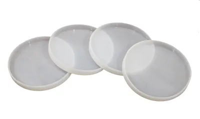 Image de Moules en silicone ronds pour la fabrication de sous-verres en résine, lot de 4
