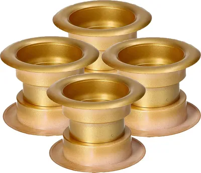 Produktbild von KOTARBAU® 4er Set Luftgitter Rund Goldsatin aus Kunststoff für Badezimmertüren
