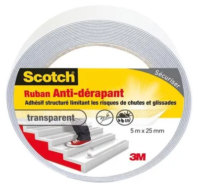 Zdjęcie produktu dla Taśma antypoślizgowa 3M SCOTCH – 5 m x 25 mm – przezroczysta