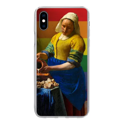 Produktbild von MuchoWow® Handyhülle Schutzhülle Hülle für iPhone Xs Milchmädchen - Stolz - Vermeer Silikon Softcase Handy Hülle - Handytasche