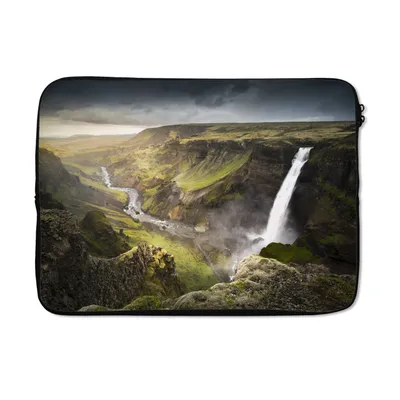 Produktbild von MuchoWow® Laptop Hülle 13 Zoll Háifoss-Wasserfall in Island Laptoptasche - Laptophülle - Sleeve - Rundumschutz