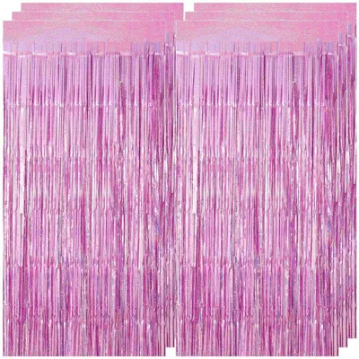 Produktbild von Lametta Vorhang Rosa Glitzer 6er Set 1m x 2m
